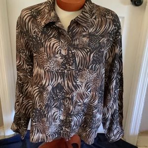 Stunt 100% silk  animal print blouse